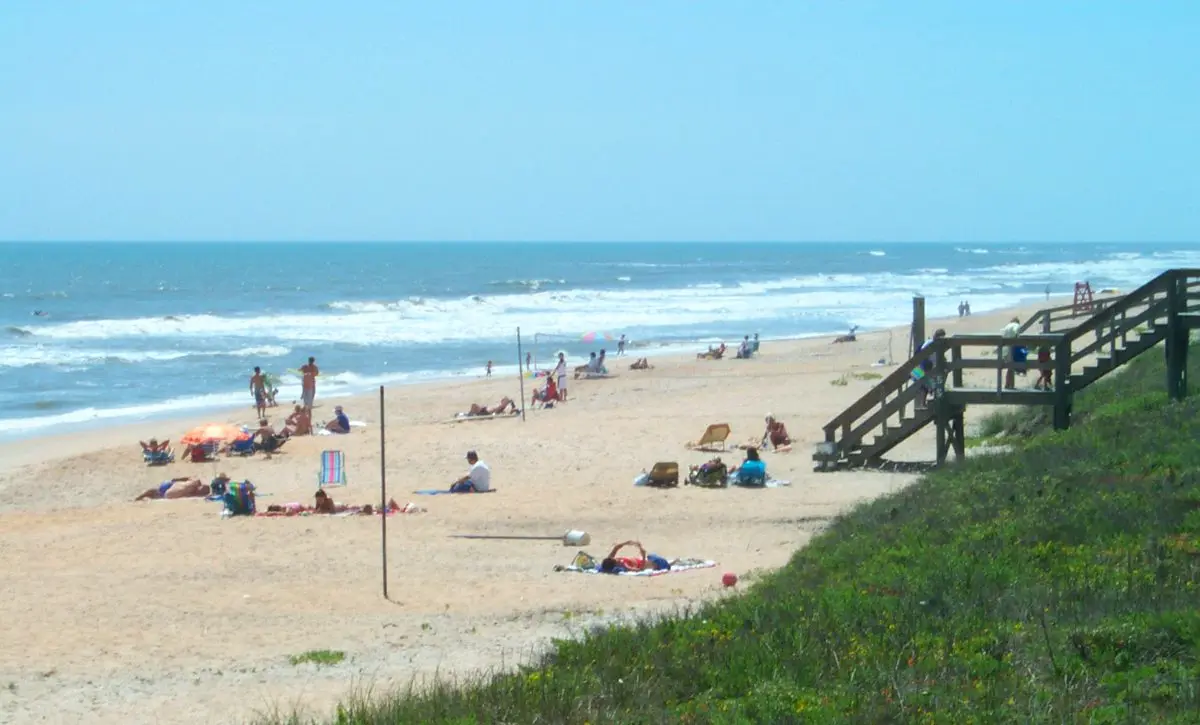 The beach at Flagler Beach, A1A Scenic and Historic Coastal Byway (2004).