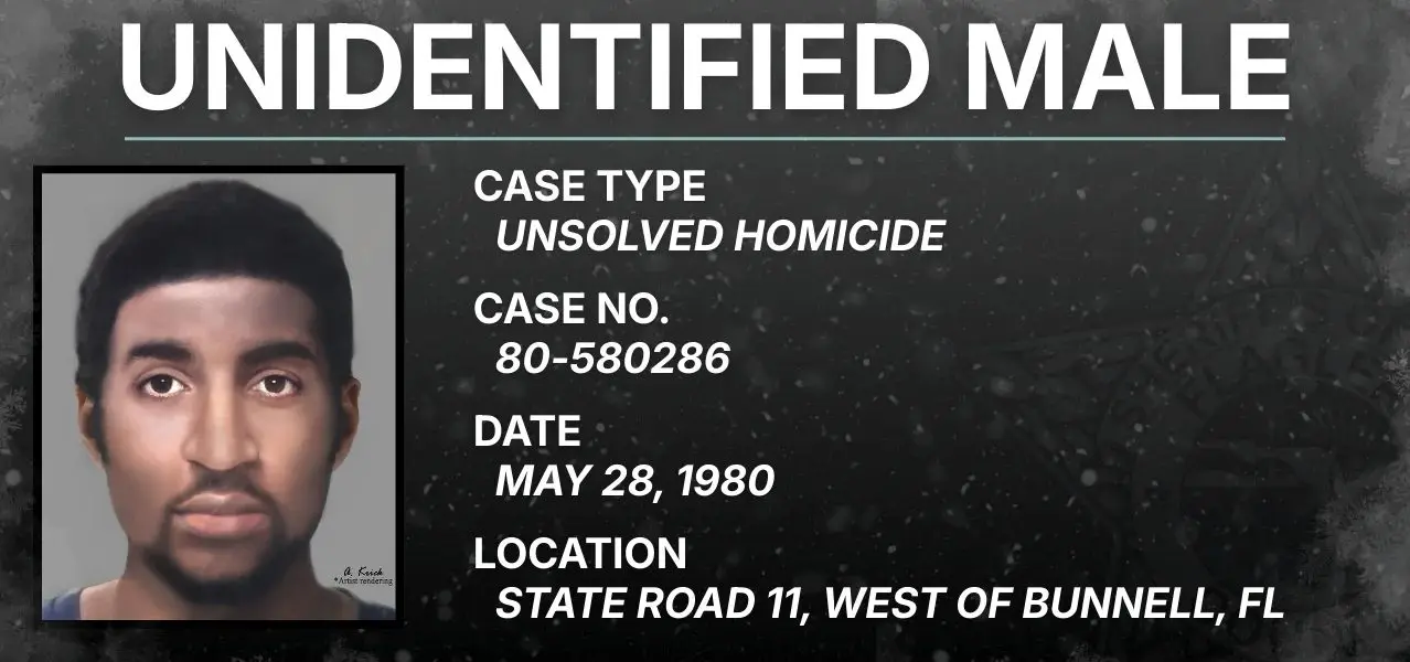 FCSO Cold Case Unit case card for the 1980 unidentified male